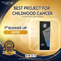 Best Project for Childhood Cancer - 1st Runner-Up